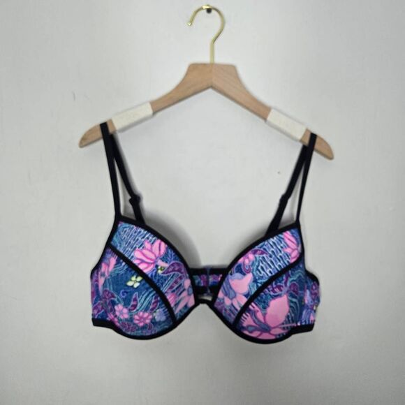 Victoria’s Secret The Fabulous Padded Push-Up Swim Bikini Top Size 36D - Picture 1 of 4